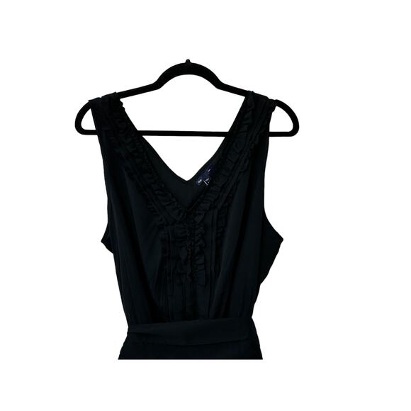 Gap Deep V Sleeveless Sheath Belted Black Dress Women's Size XXL New - Picture 5 of 10